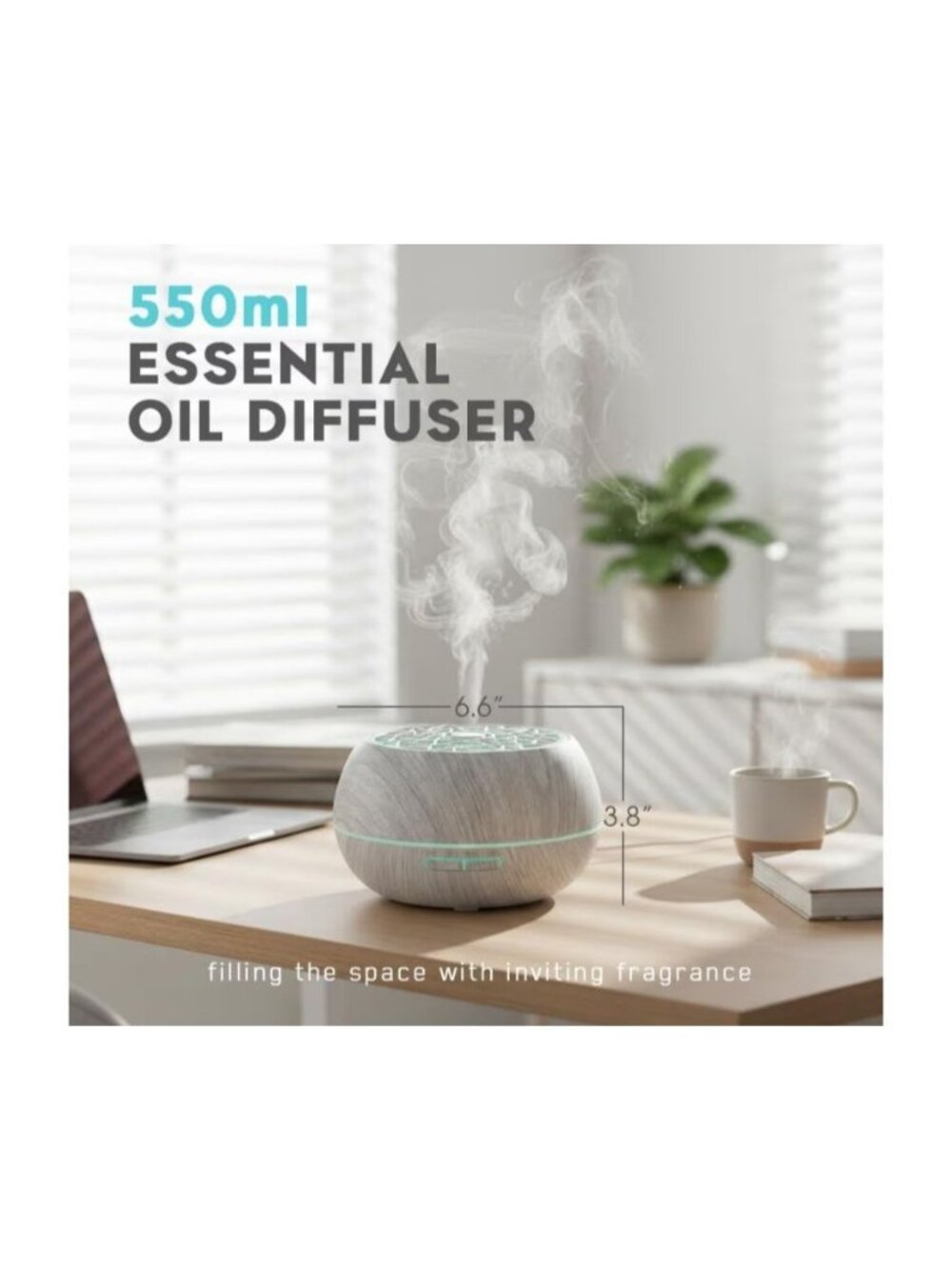 Essential Oil Diffuser Timer 7-Color LED Night Light Remote Control Auto-Off - Picture 2 of 12